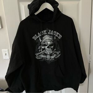 Black Graphic Hooded Sweatshirt